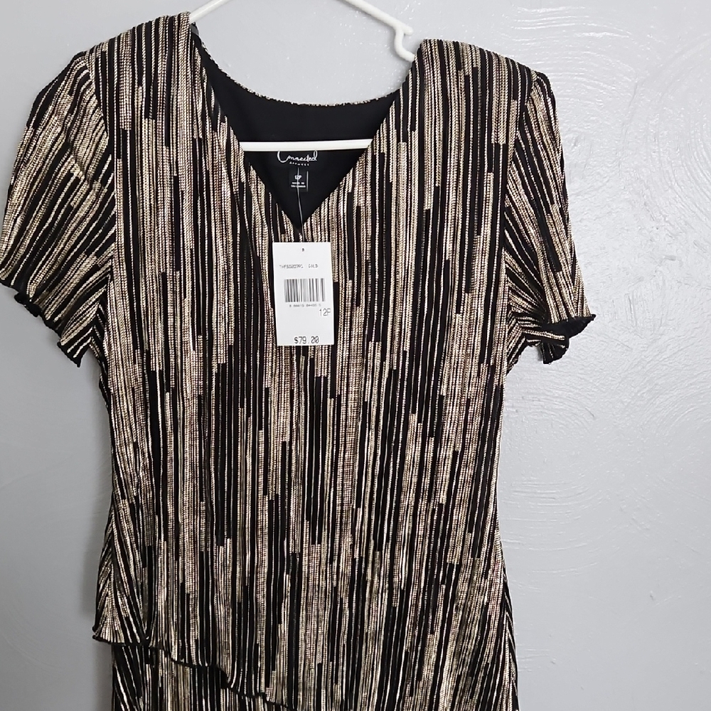 Women's Black and Gold Dress